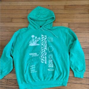 Urban Outfitters Teal Graphic Hoodie